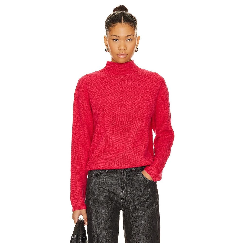Stitches & Stripes Remy Pullover in Fuchsia red pink new sweater turtleneck